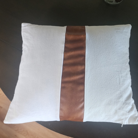 Brown and Cream Throw Pillow - Picture 2 of 4